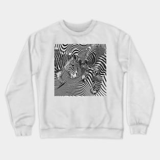 Zebra Stripes Abstract Crewneck Sweatshirt